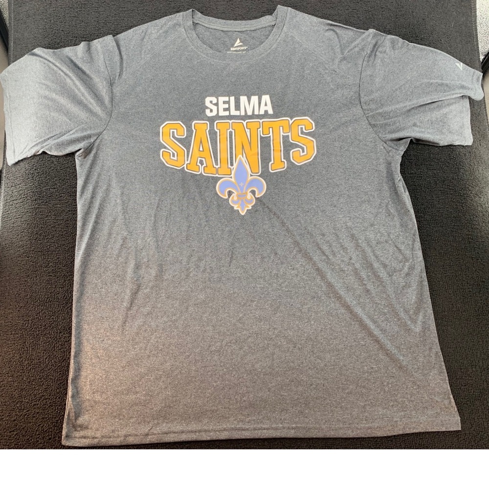 Selma Saints Performance Apparel T Shirt Mens XL‎ Gray BSN Sports Fleur De Lis